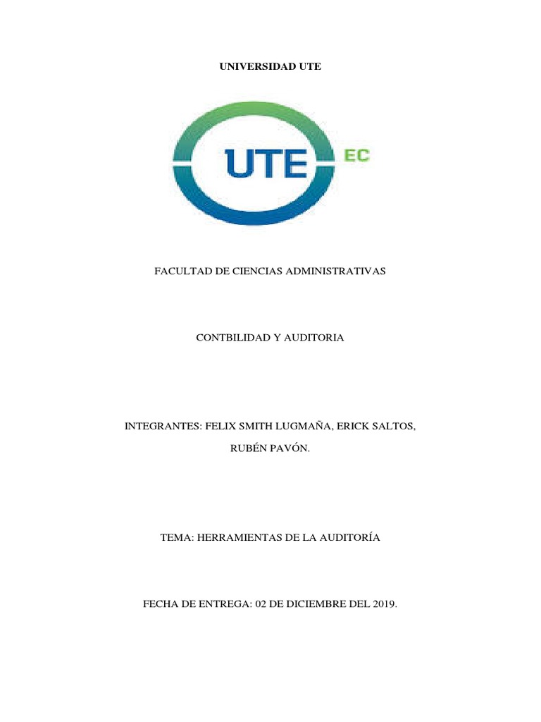 Herramientas De Auditoría 1 Pdf Auditoría Contralor