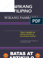 Batas at Artikulo - Wikang Pambansa
