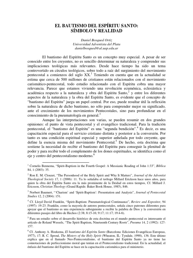 Bautismo Del Espíritu Santo | PDF | espíritu Santo | Jesús