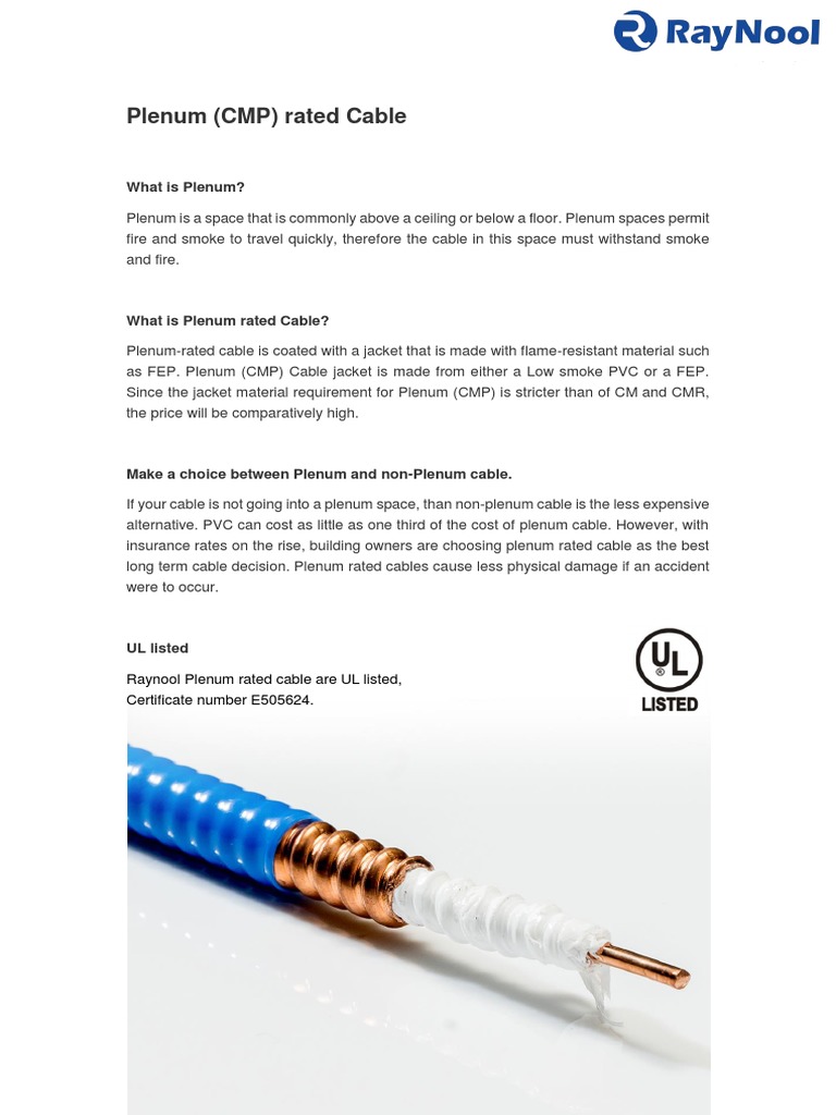 Plenum Rated Cable