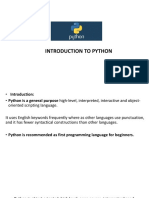 Introduction to Python Programming Language