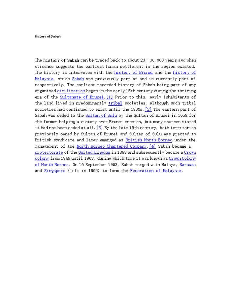 The Sabah History PDF