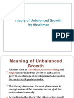 Hirschman's Theory of Unbalanced Growth