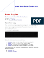 Power Supplies: Types of Power Supply