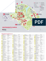 Academic buildings and routes at a university campus