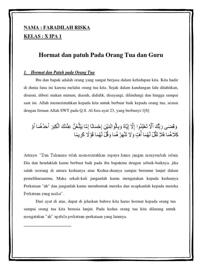 Makalah Hormat Dan Patuh Kepada Orang Tua Dan Guru Pdf
