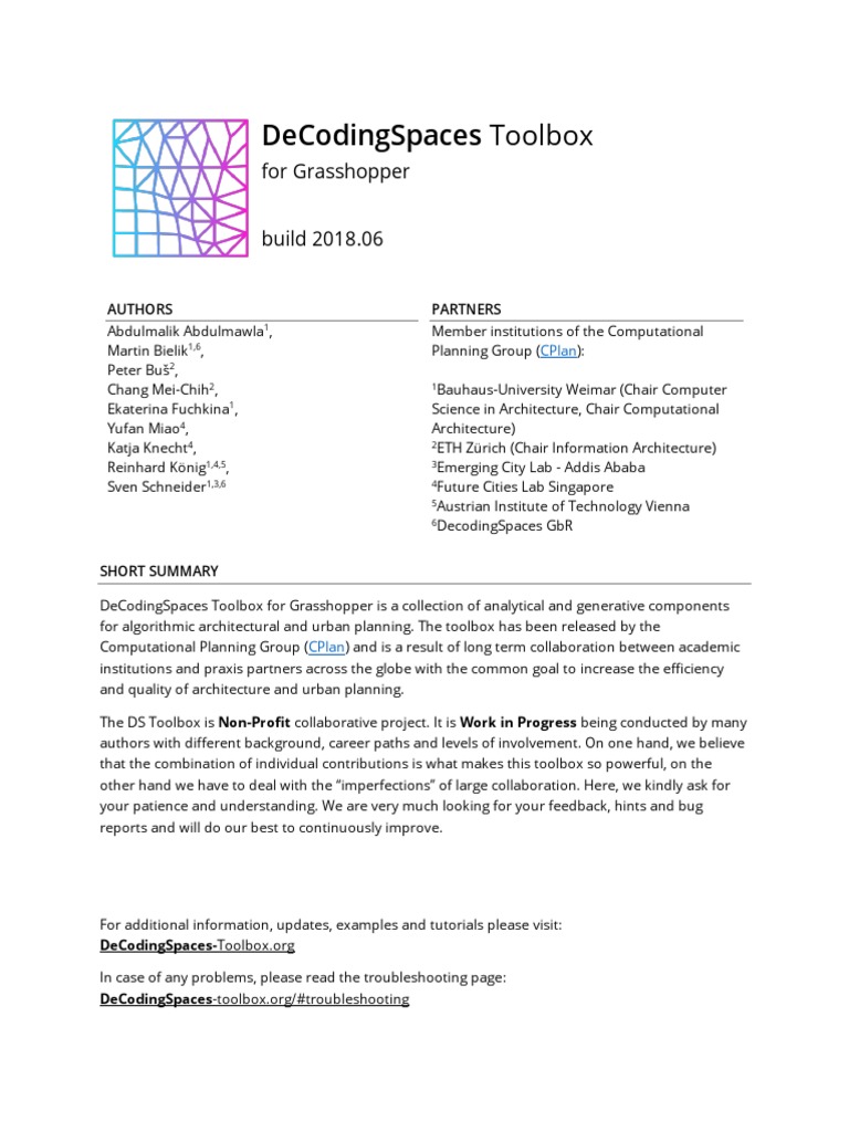DeCodingSpacesToolbox ReadMe PDF | PDF | Intellectual Works | Software