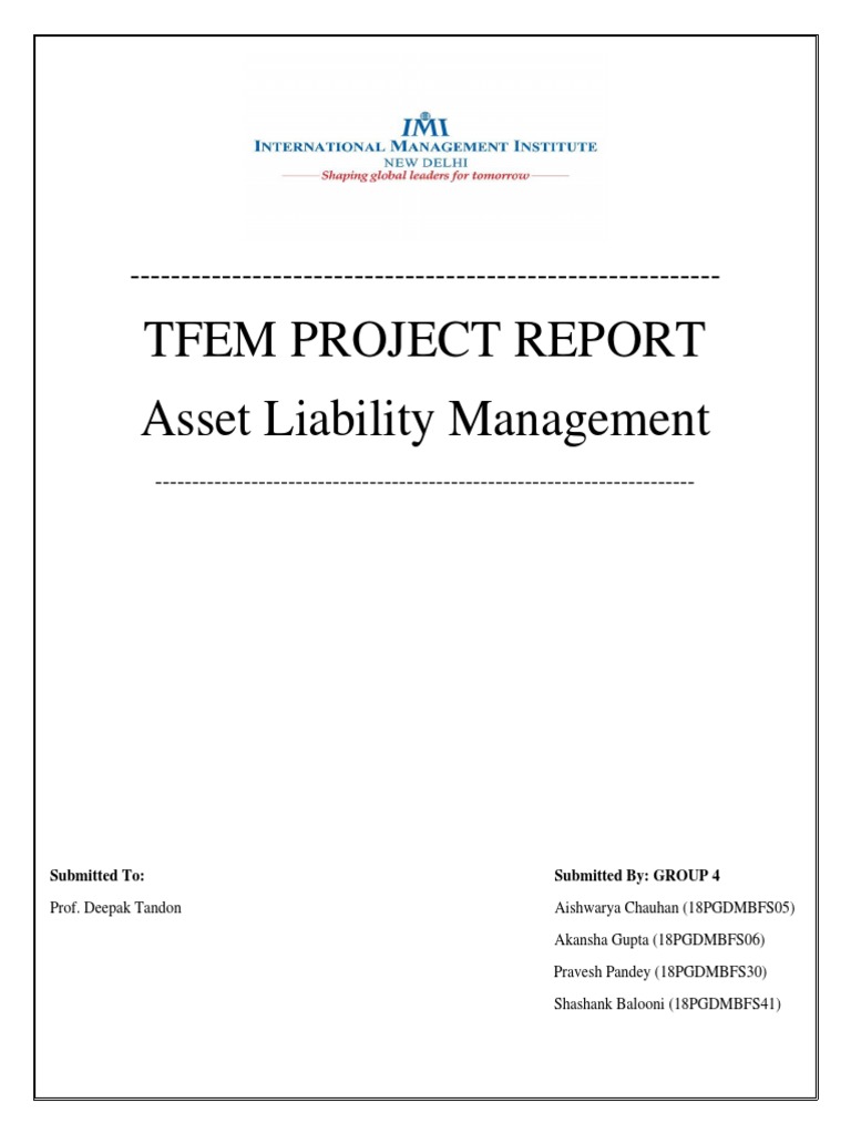Treasury Project Asset Liability Management Pdf Financial Risk