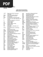 Cable Telecommunications Acronyms