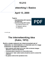 Internetworking I: Basics April 13, 2000 15-213: Topics