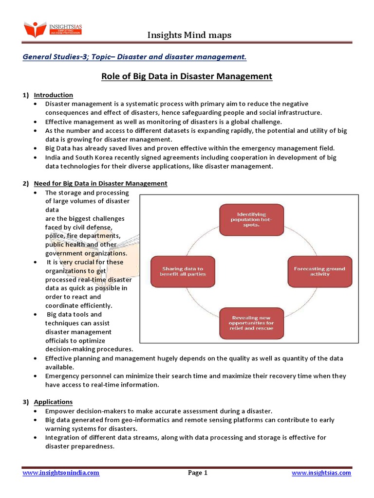 Role of Big Data in Disaster Management | PDF | Emergency Management ...