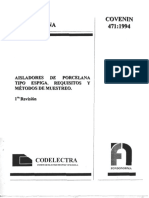 0471-1994 IE AISLADORES DE PORCELANA TIPO ESPIGA. REQUISITOS Y METODOS DE MUESTREO.pdf