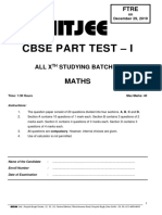 Part Test - 1 - Maths PDF