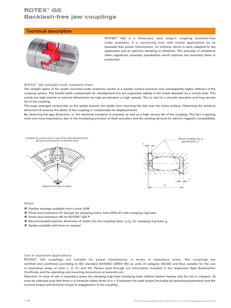 KTR Rotex GS Kaplin | PDF | Rotation Around A Fixed Axis | Classical ...
