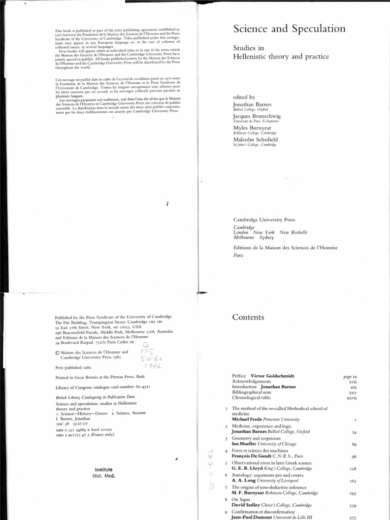 Science and Speculation PDF