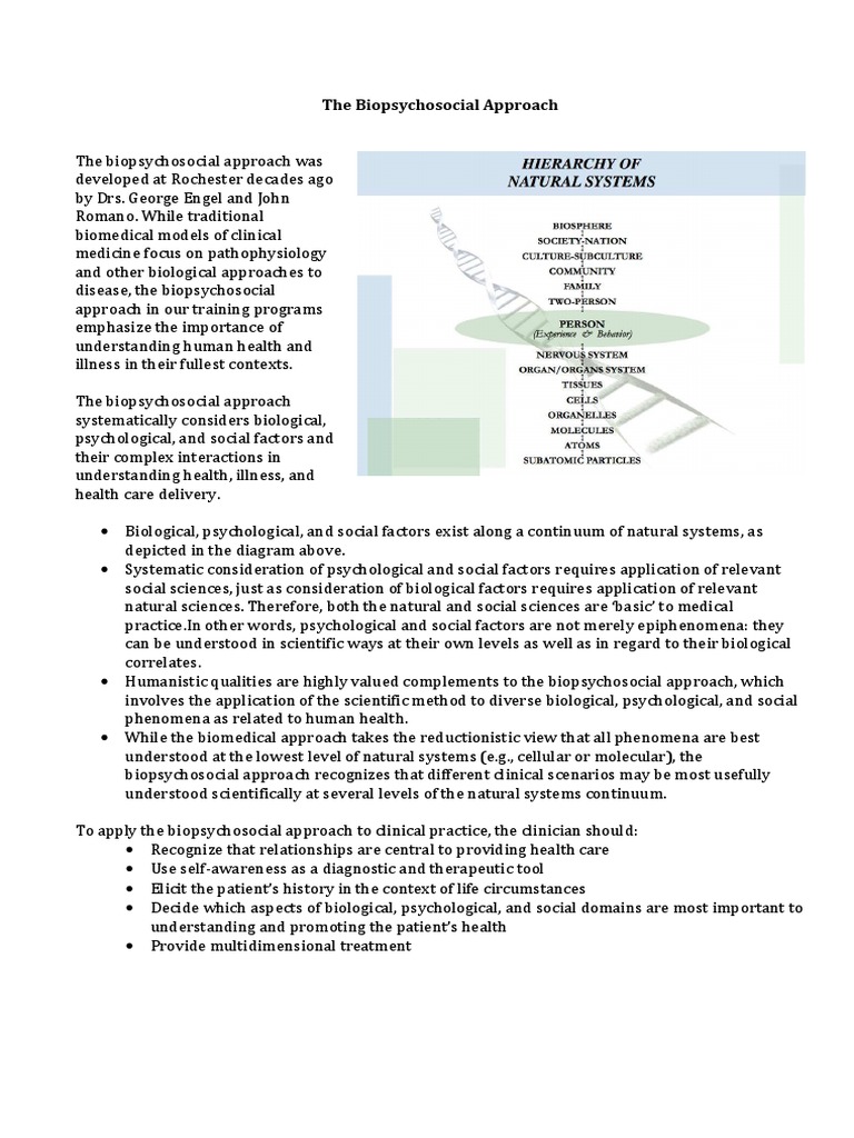 Biopsychosocial Model Overview | PDF | Psychology | Biology