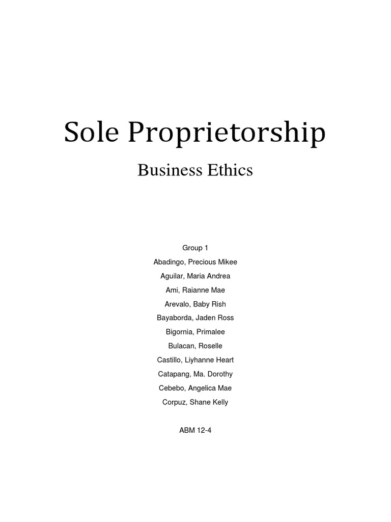 Sole Proprietorship 4 PDF Sole Proprietorship Payroll
