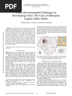 Urban Environmental Challenges in Developing Cities the Case of Ethiopian Capital Addis Ababa