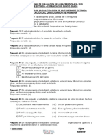 Orientaciones para La Calificacion de La Prueba de Entrada Comunicación Del Quinto Grado de Primaria