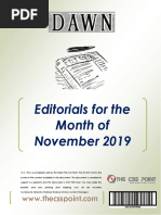 Monthly Dawn Editorial Novmber 2019 PDF