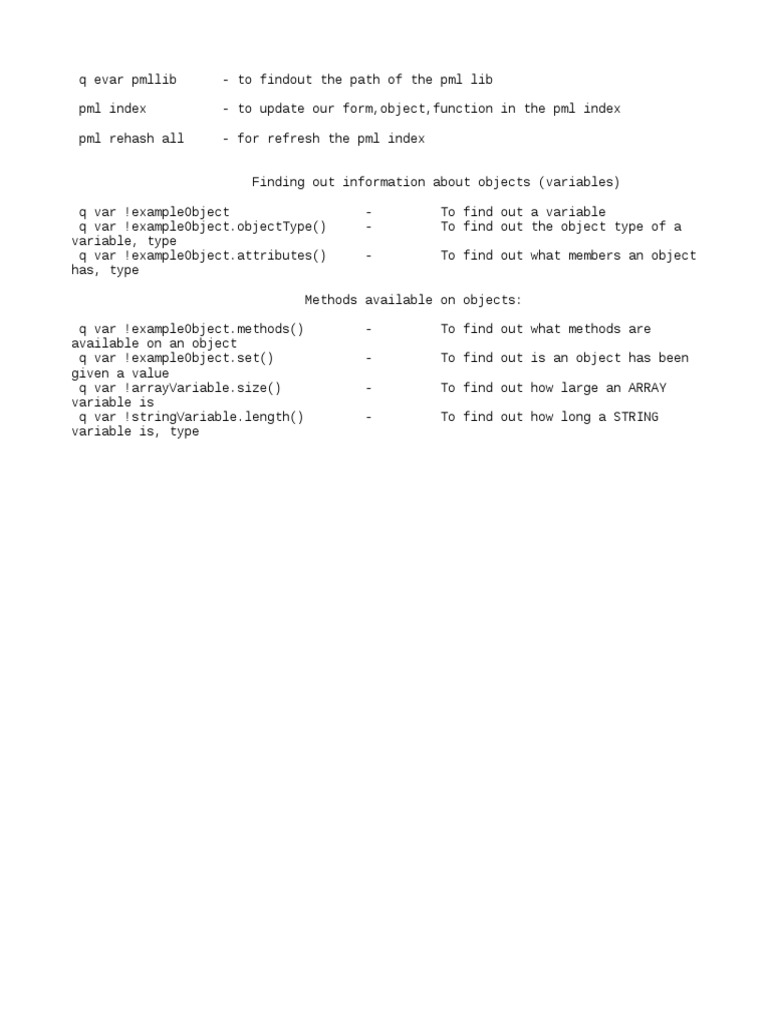 PML Commands | PDF