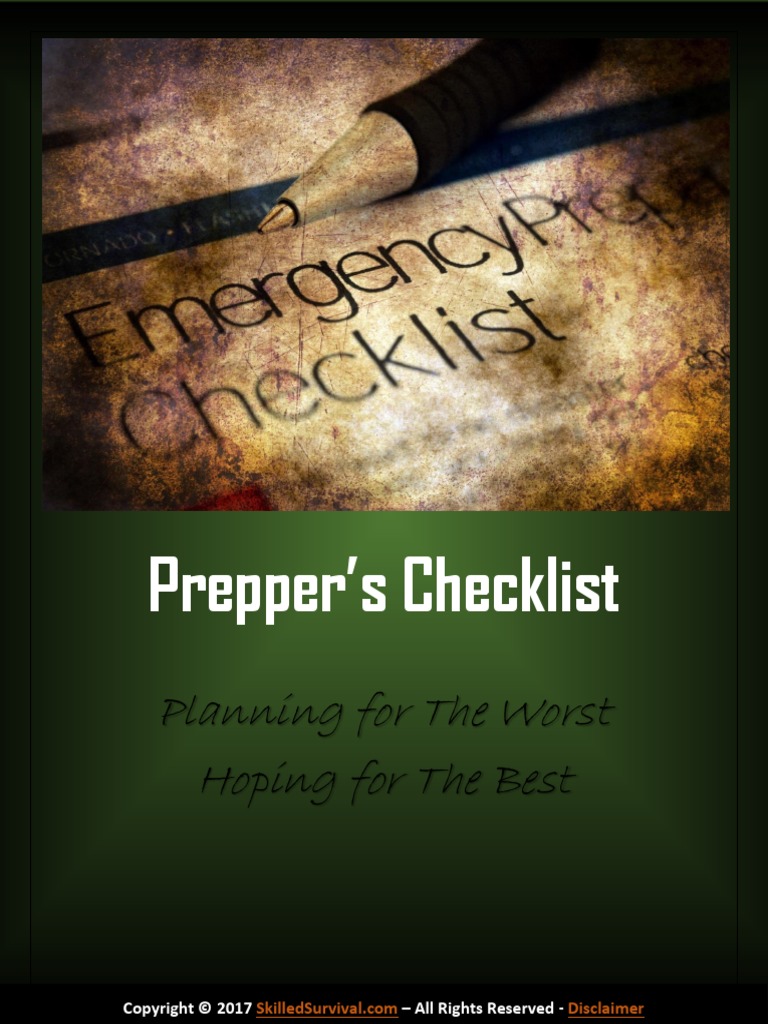 Bug in Preppers Checklist PDF Flashlight Wound