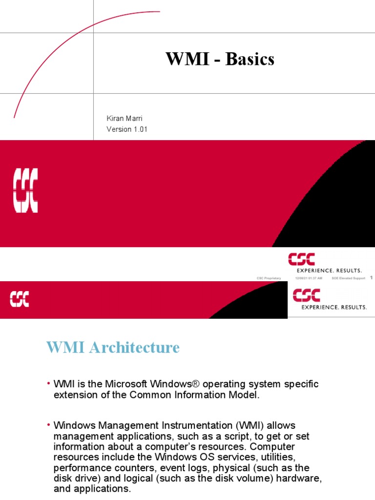 WMI - Basics: Kiran Marri | PDF | Class (Computer Programming ...