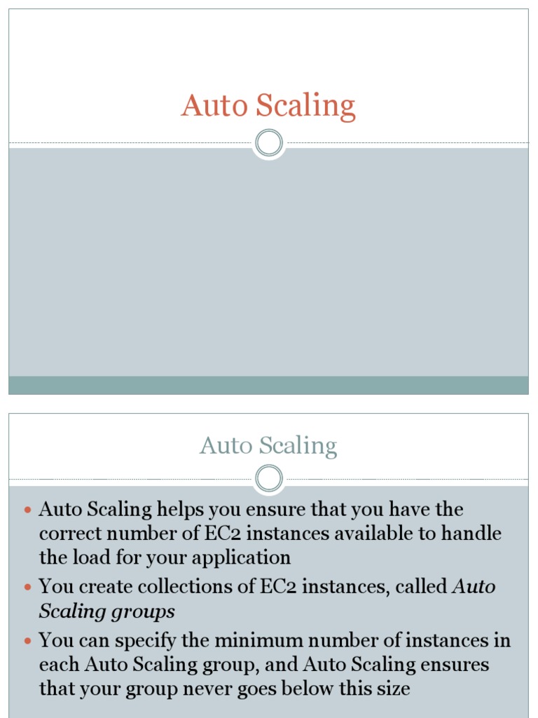 Auto Scaling and Load Balancing Overview | PDF | Load Balancing ...