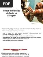 Forças e Potencias de Corte