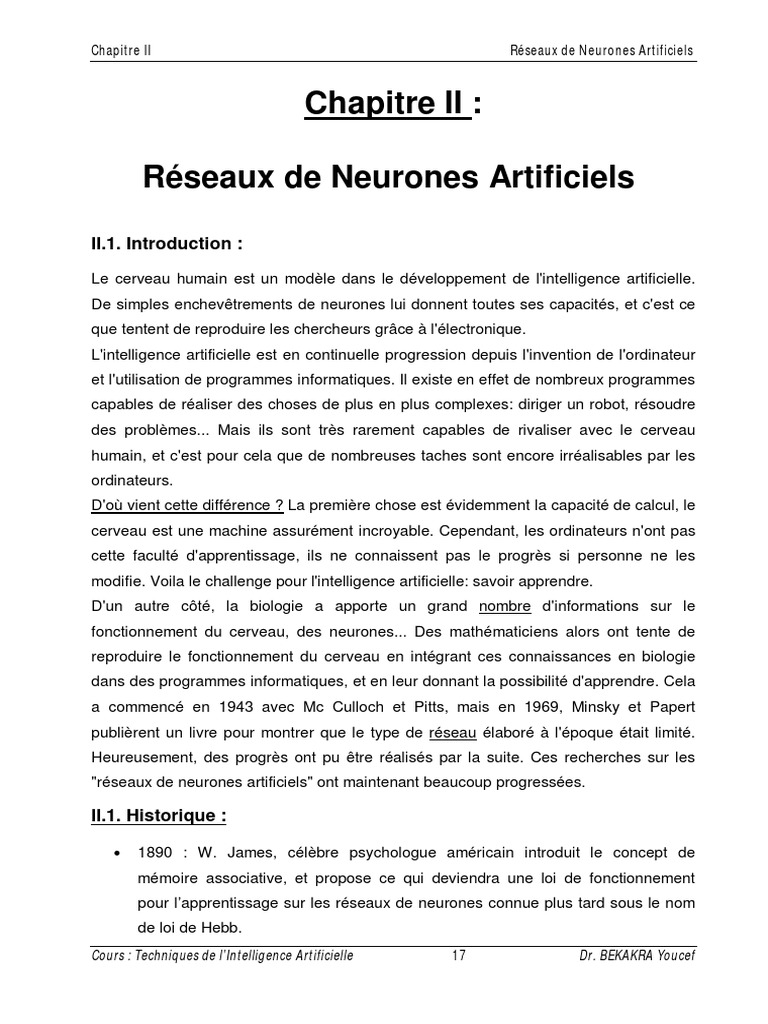 Introduction aux Réseaux de Neurones | PDF | Réseau de neurones ...
