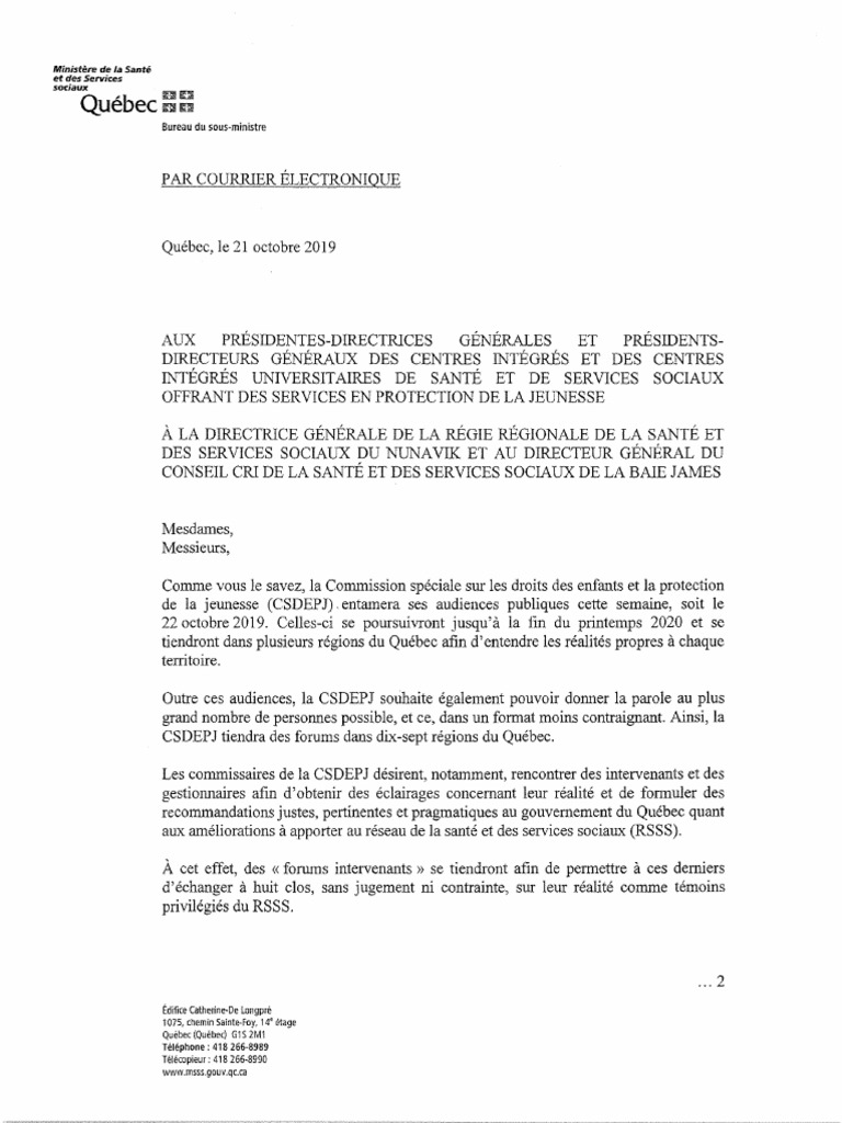 lettre de mécontentement d un service
