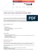 ¿Cómo Hacer Citas y Referencias en Formato APA?