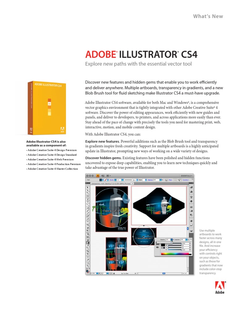Cs4 Illustrator Whatsnew | PDF | Adobe Illustrator | Adobe Creative Suite