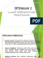 2 Pertemuan 2 Sumber Kebenaran Ilmu Pengetahuan