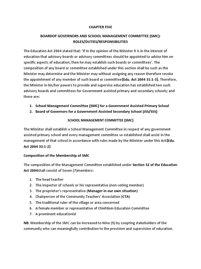 Role of Board of Governors PDF Board Of Directors Committee