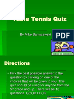 Table Tennis Quiz