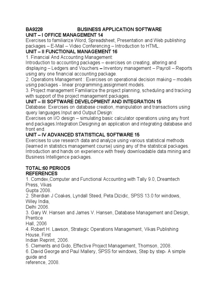 Business Application Software Overview | PDF | Computers