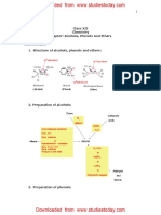 CBSE Class 12 Chemistry - Alchohols, Phenols and Ethers Chapter Notes PDF