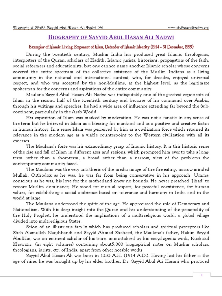 Biography of a Renowned Islamic Scholar: Examining the Life and ...