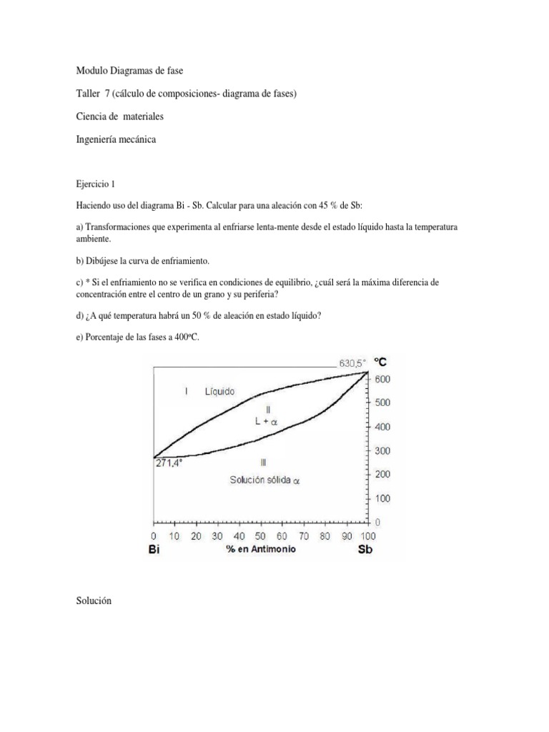 Ejercicios Resueltos de Diagramas de Fases | PDF | Fase (materia ...