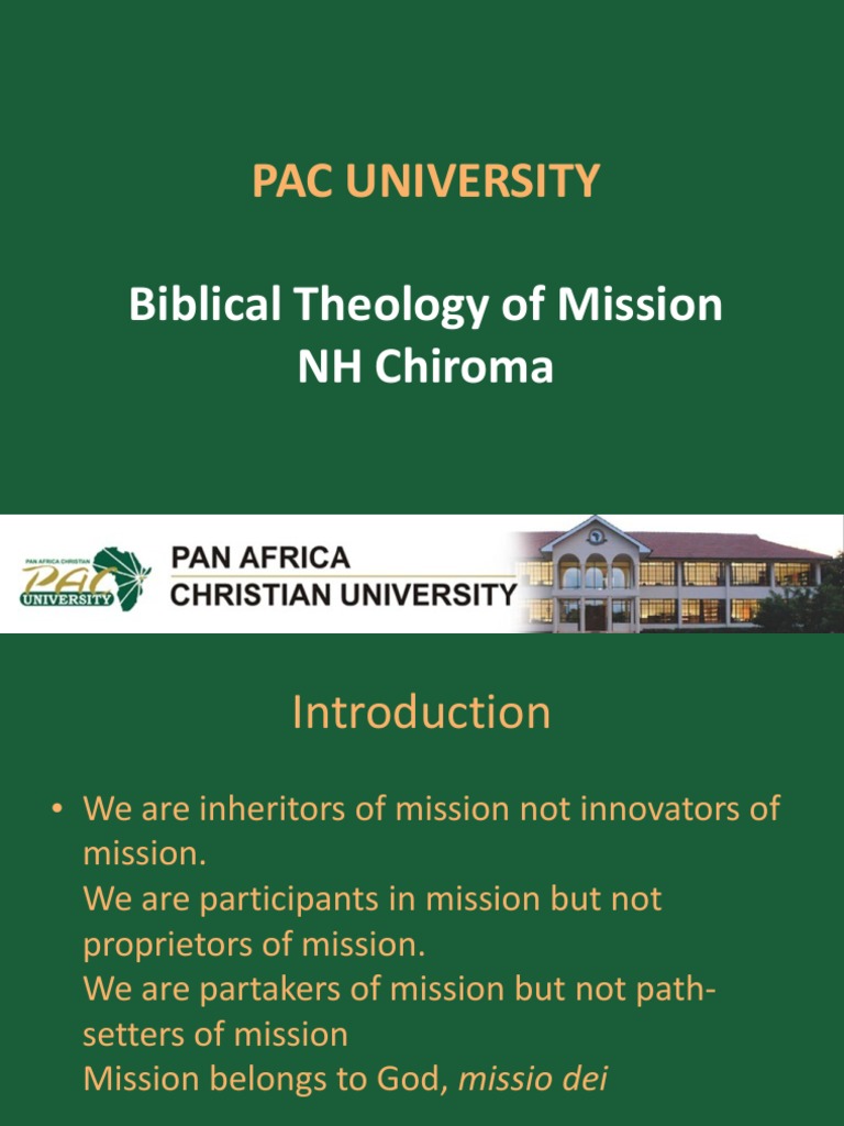 A Biblical Theology Of Mission In The African Context Understanding