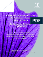 Coloquio Metropolitano de Neurociencias Integrativas y de La Salud Mental Fac Psicologia UNAM PDF