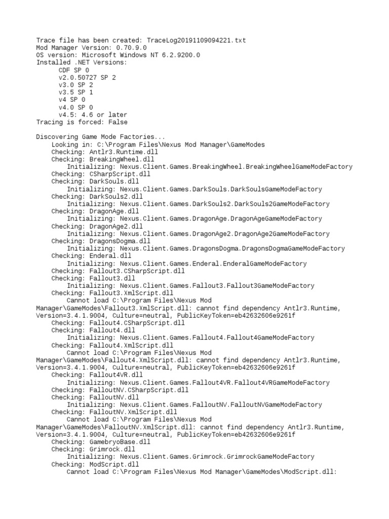 Fallout 4 Mod Manager Trace Log | PDF | Microsoft Windows | Computing ...