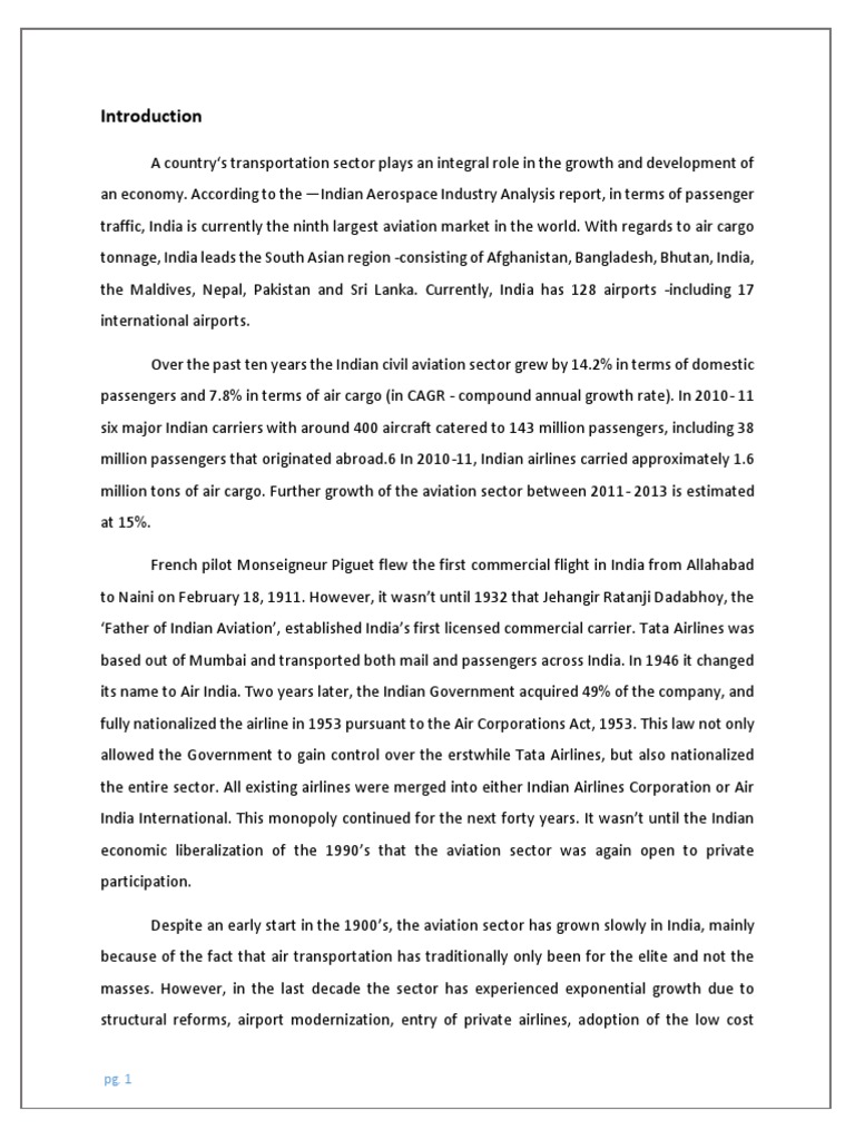 Role of Airways in India's Globalization | PDF | Airlines | Foreign ...