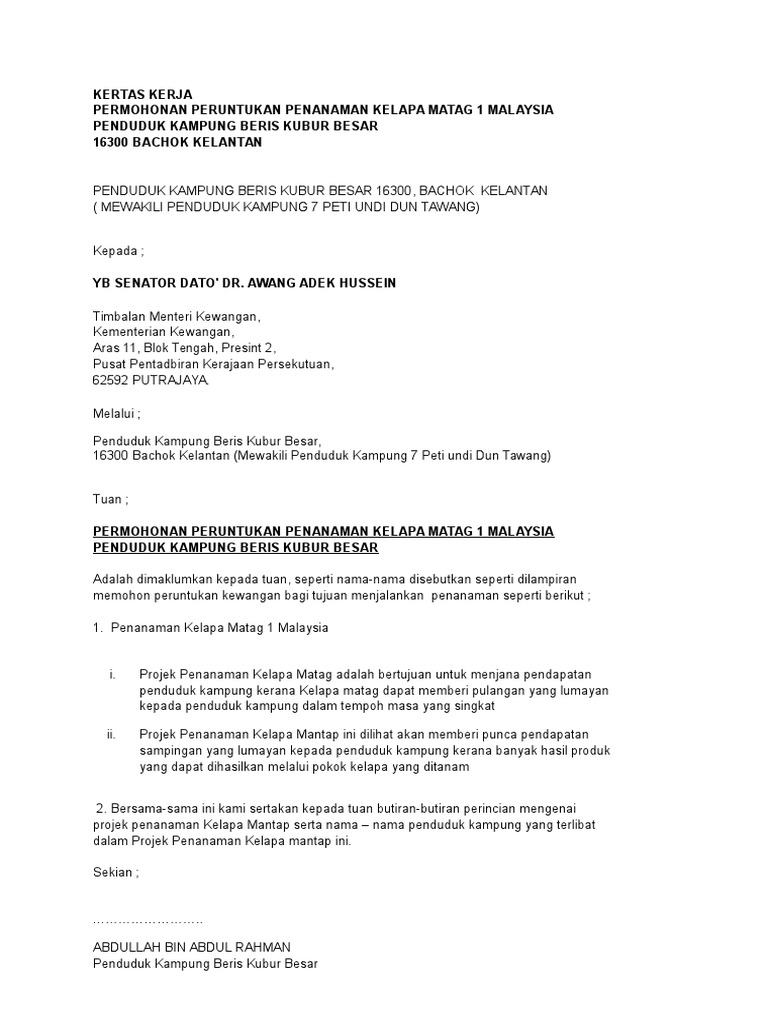 Kertas Kerja Kelapa Matag PDF  PDF