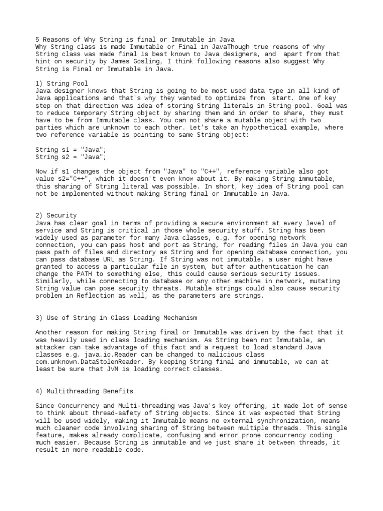 19 Why String Class Is Final PDF String Science) Java