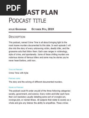 final podcast plan  1 