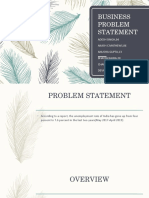 BUSINESS PROBLEM STATEMENT On Unemployment