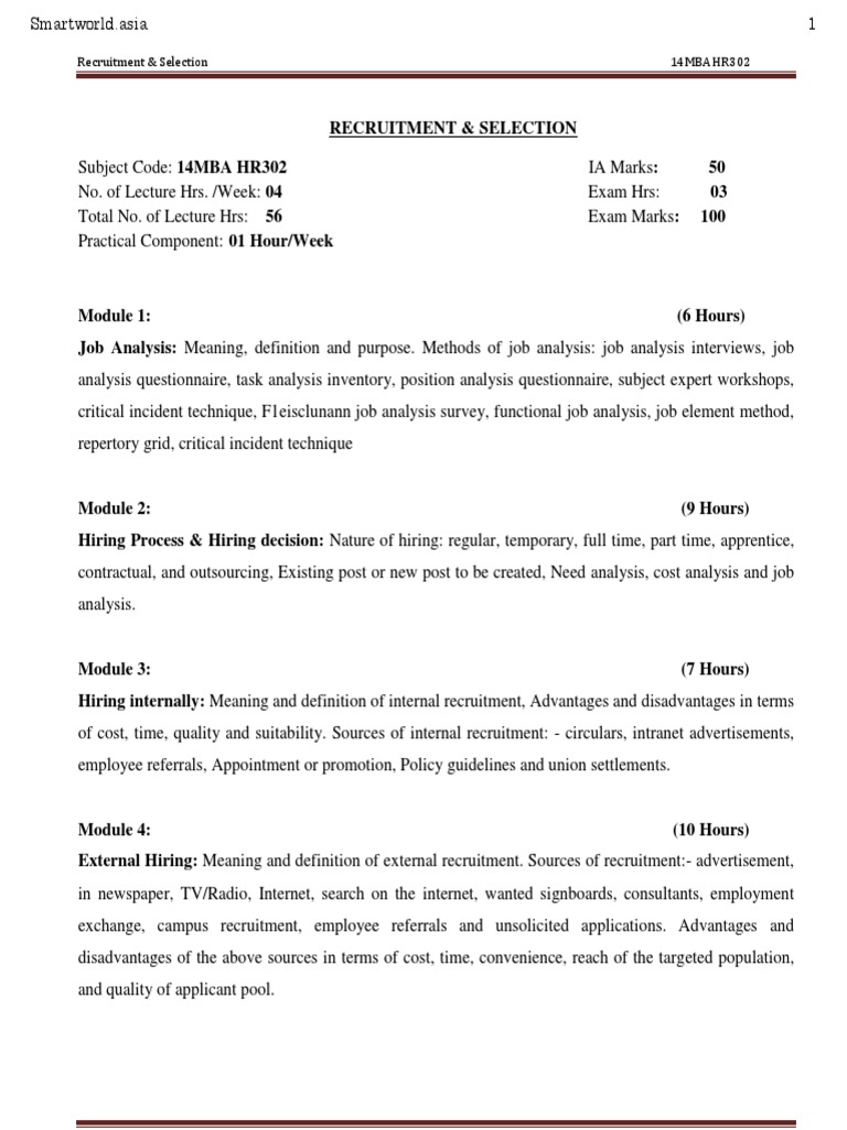 Mba-Iii-Recruitment & Selection Notes PDF | PDF | Temporary Work ...