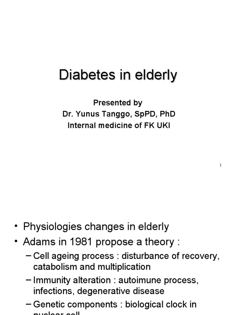 Diabetes Management in Elderly Adults | PDF | Diabetes | Diabetes ...